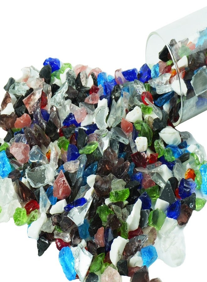 Bairdish بيرديش 1 رطل ألوان متنوعة، زجاج بحري كبير مطحون، ديكور زجاج بحري، صخور زجاجية غير منتظمة لملء نوافير الطاولات، أحواض السمك، زينة أحواض الأسماك والسلاحف، أعمال يدوية، زينة أصص الزهور - Image 1